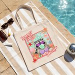 Personalizzato Procione Oca Summer Vibes Borsa di tela di grande capacità con nome Vacanza Viaggio Regalo di compleanno per la migliore amica Mamma Sorella