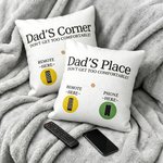 Personalized Don't Get Too Comfortable Soft Throw Pillow Cover with Text and Storage Pockets Home Decor Father's Day Gift for Dad