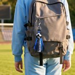 Personalized Ball Sports Charm Tassel Keychain with Name Backpack Tag Daily Use Birthday Team Gift for Athletes Teens Kids Students