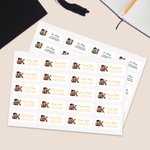 Personalized Grad Cap Bear Initial Waterproof Return Address Labels Stickers with Name and Text DIY Decor Graduation Party Favor for Graduates