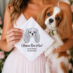 Personalisierte Linie Kunst Stil Haustier Foto 100% Baumwolle Hochzeit Taschentuch mit Namen und Datum Hochzeit Party Geschenk für Braut Brautjungfer