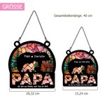 Personalisierter Acryl-Sonnenfänger mit Papa-Bär und Baby-Bär | mit Namen und Text | Fensterhänger | Geburtstag Vatertag Geschenk für Papa