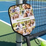 Gepersonaliseerde 1-12 foto's Collage Pickleball Paddle Cover met tekst Verjaardag Game Day Gift voor familie vriend Pickleball-speler