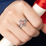 Anillo Personalizado de Plata de Ley con Piedra de Nacimiento y Texto Dainty Jewelry Anniversary Senior Night Graduation Party Gift for Graduates