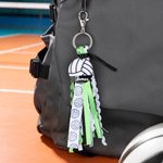 Personalized Ball Sports Charm Tassel Keychain with Name Backpack Tag Daily Use Birthday Team Gift for Athletes Teens Kids Students