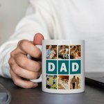 Gepersonaliseerde Vader Negen-Grid Foto's Collage 11 oz 15 oz Multicolor Keramische Mok Vaderdag Verjaardagscadeau voor Vader