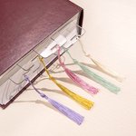 Personalized Multicolor Postage Stamp Design 3 Photos Acrylic Bookmark with Tassel Reading Supplies Birthday Gift for Friends Family