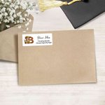 Personalized Grad Cap Bear Initial Waterproof Return Address Labels Stickers with Name and Text DIY Decor Graduation Party Favor for Graduates