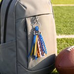 Personalized Ball Sports Charm Tassel Keychain with Name Backpack Tag Daily Use Birthday Team Gift for Athletes Teens Kids Students