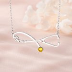 Personalized Exquisite Stethoscope Birthstone Necklace with Name Dainty Jewelry Graduation Birthday Gift for Medical Staff Graduate