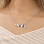 Personalised Birth Flower Colourful 3D Enamel Bubble Letter Name Necklace Birthday Anniversary Gift for Women Girls