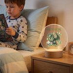 Personalisierte Dragon Birthstone Acryl LED-Nachtlicht mit hölzernen Basis und Name Kinderzimmer Dekoration Baby Dusche Geburtstag Geschenk für Kinder