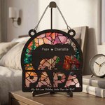 Personalisierter Acryl-Sonnenfänger mit Papa-Bär und Baby-Bär | mit Namen und Text | Fensterhänger | Geburtstag Vatertag Geschenk für Papa