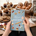 Personalised Recipes Cake A5 A6 PU Leather Notebook with Name Daily Use Birthday Gift for Baker Baking Enthusiast