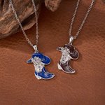 Personalizada Cowgirl Hat Boot Birthstone Collar Dainty Jewelry Birthday Anniversary Gift for Woman Family Friend