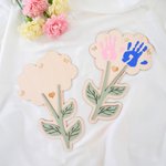 Gepersonaliseerd 1-2 Bloemen Handafdrukken Houten Bord met Naam en Tekst Verjaardag Moederdag Cadeau voor Mama Vrouwen