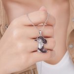 Personalizada Cowgirl Hat Boot Birthstone Collar Dainty Jewelry Birthday Anniversary Gift for Woman Family Friend