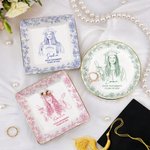 Personalised Hand-Drawn Pencil Style Graduation Photo Ceramic Jewellery Dish with Year Name and School Name Daily Use Graduation Gift for Graduate