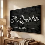 Signo personalizado de la familia textura de grano de madera impresiones en lienzo con el año Enviar desde EE.UU. Housewarming Cumpleaños Aniversario Regalo para la familia amigo