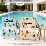 Personlig flerfärgad emoji Roligt ansiktsfoto Snabbtorkande strandhandduk med namn Semester Pool Partygåva för familj Vänner | Callie × emoji ™