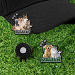 Personalized Multi-Color 1-4 Pet Photos Golf Hat Clip with Name Daily Use Birthday Gift for Golf Enthusiasts Pet Owners