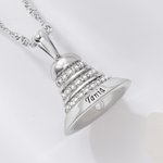 Gepersonaliseerde sierlijke bel hanger ketting met gegraveerde naam Herinnering genezing herstel Gift voor kankerbestrijders overlevenden