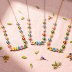 Personalizado estilo fresco primavera flor colorido nombre collar cumpleaños mejor amigo regalo para Besties adolescentes mujeres niñas