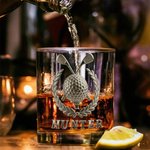 Personalized 2D Metallic Style Print Golf Theme Whiskey Glass with Name Golf Club Birthday Father's Day Gift for Golf Lovers