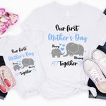 Our First Mother's Day Together - Personalised 100% Cotton T-shirt Baby Bodysuit with Names Mother's Day Gift for Newborn