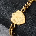 Gepersonaliseerde Kroonkrans Schild Initiaal Armband met Naam Vaderdag Verjaardagscadeau voor Vader Man