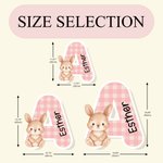 Personalised Cute Cartoon Animal Plaid Initial Shaped Cushion Home Decor Birthday Gift for Boys Girls