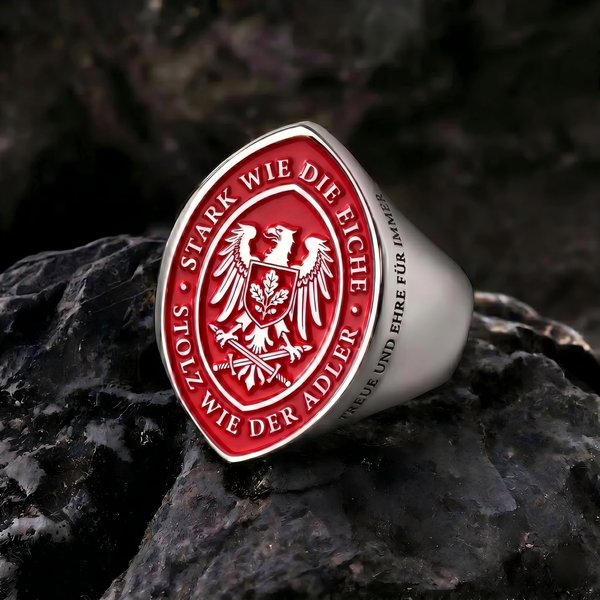 Personalisierter Siegelring mit eigenem Wappen und Text | Wappenring | Schmuck | Herren-Accessoire | Vatertag Geburtstag Jahrestag Geschenk für Männer