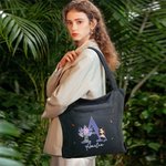 Personalizada Nacimiento Flor Ramo Caricatura Personaje Bolsa de pana con inicial y nombre Uso diario Cumpleaños Día de la Madre Regalo para Niña Mujer