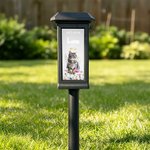 Personalized Pet Photo Flower Rainbow Angel Wing Solar Garden Light with Name and Date Garden Decor Memorial Sympathy Gift for Family Pet Owner