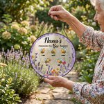Personalize Wreath 1-6 Bees Suncatcher with Names Window Hanging Home Decor Mother's Day Gift for Mom Grandma