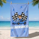 Toalla de playa de gran tamaño de secado rápido con nombre Regalo de vacaciones de verano para niños y niñas