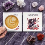 Personalized Dragon Birthstone 11 oz 15 oz Ceramic Mug with Name and Coaster Daily Drinking Birthday Gift for Children Dragon Enthusiasts