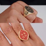 Personalisierter Siegelring mit eigenem Wappen und Text | Wappenring | Schmuck | Herren-Accessoire | Vatertag Geburtstag Jahrestag Geschenk für Männer