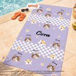 Personlig flerfärgad emoji Roligt ansiktsfoto Snabbtorkande strandhandduk med namn Semester Pool Partygåva för familj Vänner | Callie × emoji ™