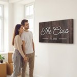 Signo personalizado de la familia textura de grano de madera impresiones en lienzo con el año Enviar desde EE.UU. Housewarming Cumpleaños Aniversario Regalo para la familia amigo