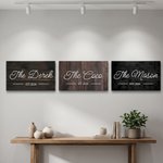 Signo personalizado de la familia textura de grano de madera impresiones en lienzo con el año Enviar desde EE.UU. Housewarming Cumpleaños Aniversario Regalo para la familia amigo