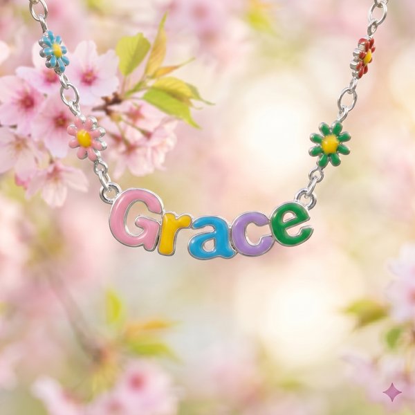 Personalizado estilo fresco primavera flor colorido nombre collar cumpleaños mejor amigo regalo para Besties adolescentes mujeres niñas