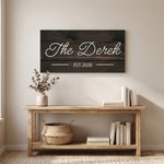 Signo personalizado de la familia textura de grano de madera impresiones en lienzo con el año Enviar desde EE.UU. Housewarming Cumpleaños Aniversario Regalo para la familia amigo