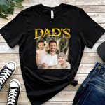 Personalized Retro Bootleg Style 1-5 Photo 100% Cotton T-shirt with Title Father's Day Birthday Gift for Dad Grandfather
