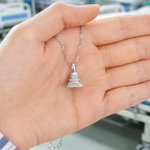 Gepersonaliseerde sierlijke bel hanger ketting met gegraveerde naam Herinnering genezing herstel Gift voor kankerbestrijders overlevenden