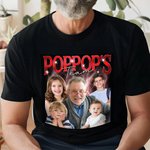 Personalized Retro Bootleg Style 1-5 Photo 100% Cotton T-shirt with Title Father's Day Birthday Gift for Dad Grandfather