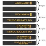 Ceinture noire Karaté Taekwondo personnalisée avec broderie de 1 à 4 lignes de texte - Cadeau d'anniversaire pour amateurs de Karaté et Taekwondo