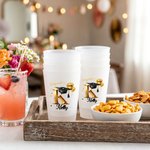 Personalized Graduation Cap Initial Set of 10 Disposable Frosted Plastic Cups with Year Name Celebration Graduation Party Favor for Graduates