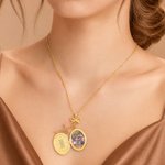 Personalisierte Jungfrau Maria Foto Kreuz Medaillon Halskette mit Bogen Exquisite Schmuck Taufe Geburtstag Geschenk für Frauen Christen