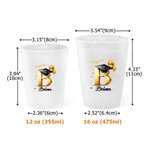 Personalized Graduation Cap Initial Set of 10 Disposable Frosted Plastic Cups with Year Name Celebration Graduation Party Favor for Graduates